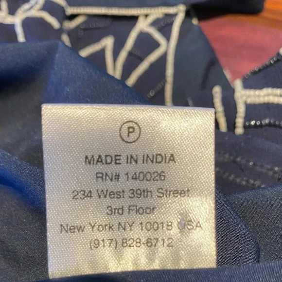 Parker Nadia Navy Beaded Tank Top, size L - Picture 11 of 11